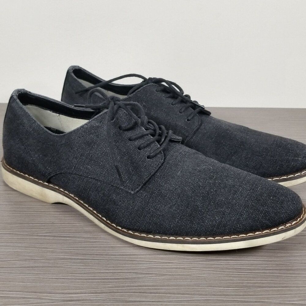 The Rail Austin Oxford Dress Shoe, Charcoal Textile, Mens Size 10 / 43